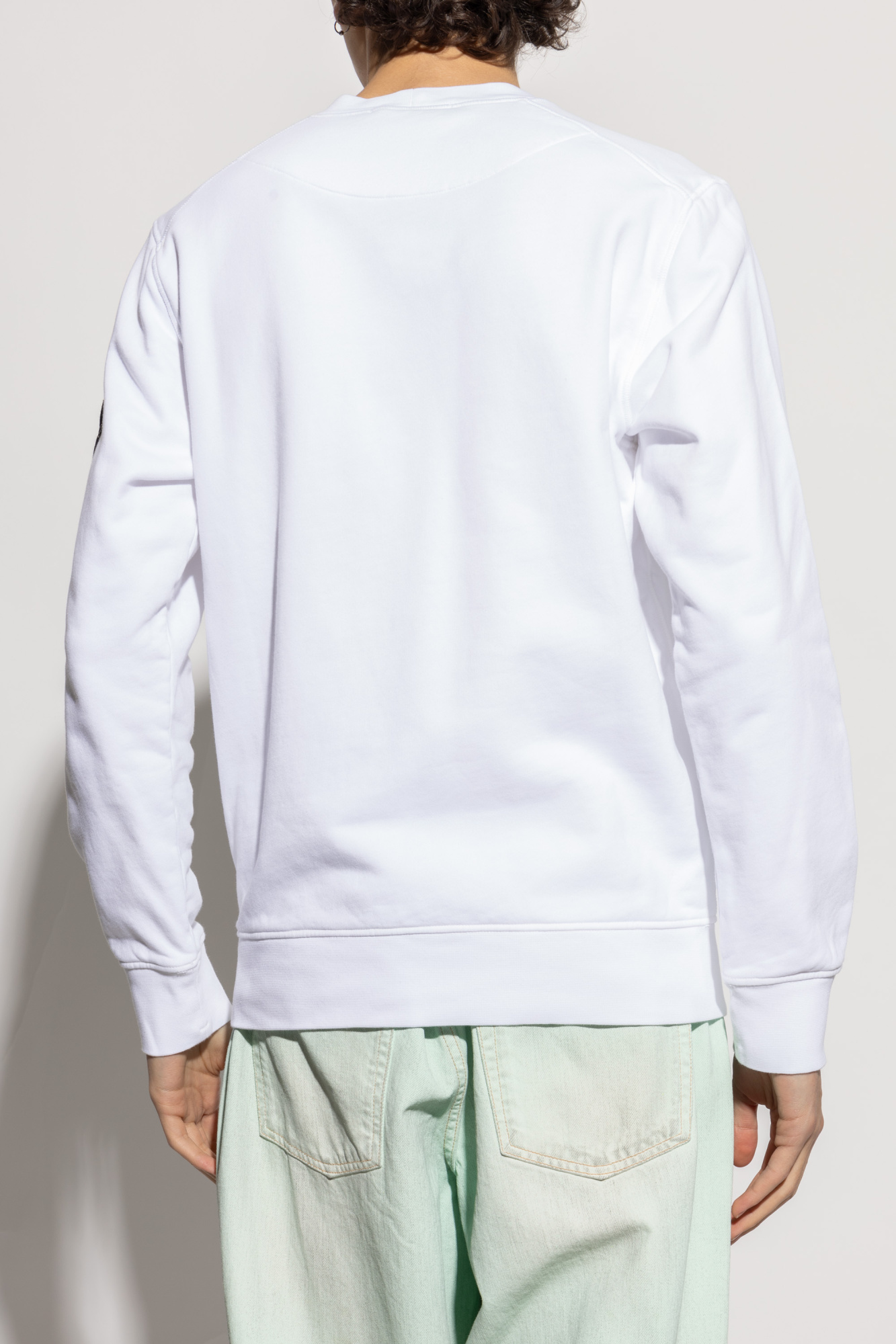 White Sweatshirt with logo patch Stone Island - Vitkac AS
